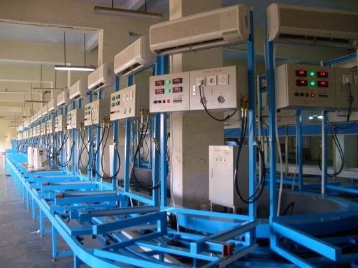 System badań wydajności prądu przemiennego typu podłogowego w układzie elektronicznym automatycznego montażu